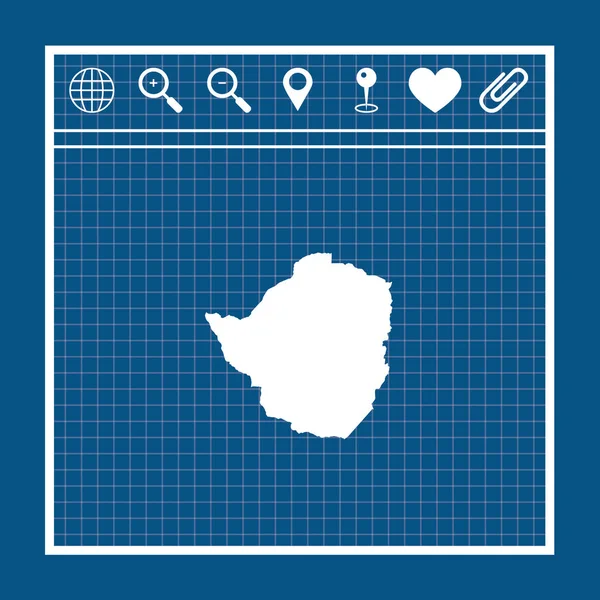 Forma de país ilustrada de Zimbabue — Vector de stock