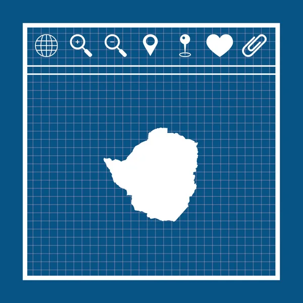 Negara Terilustrasi Bentuk Zimbabwe - Stok Vektor