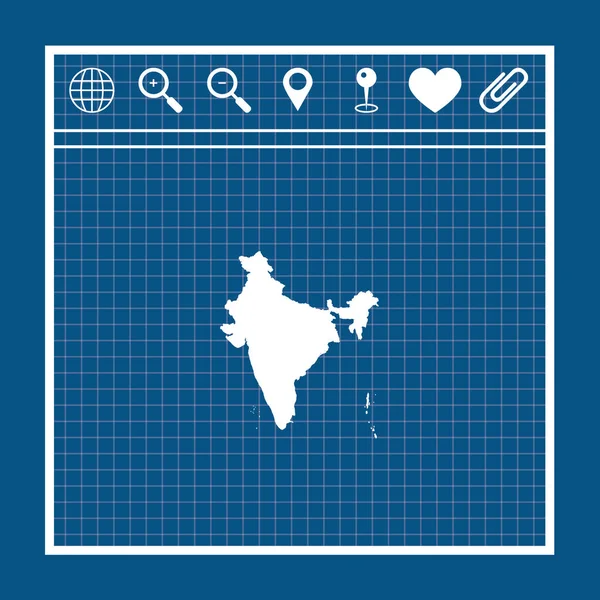 Geïllustreerde landvorm van India — Stockvector