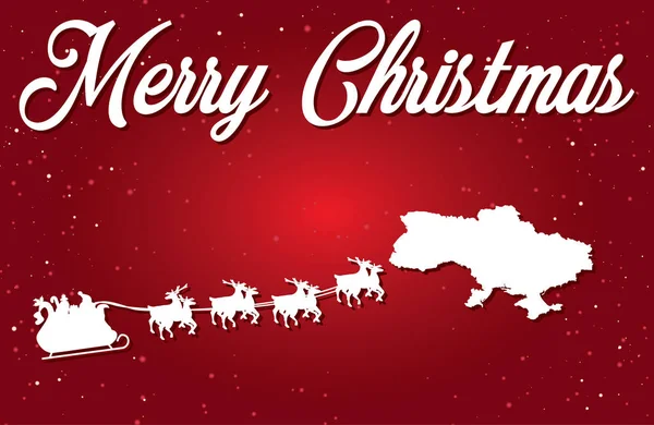 Joyeux Noël Illustration avec le Père Noël débarquant dans le pays o — Image vectorielle