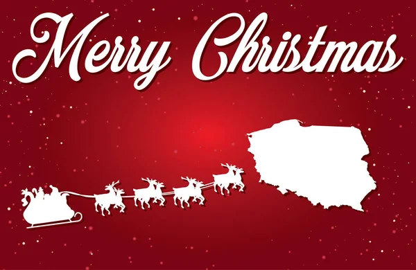 Joyeux Noël Illustration avec le Père Noël débarquant dans le pays o — Image vectorielle