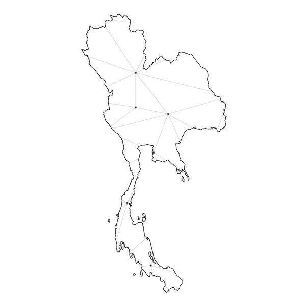 Illustration de la forme du pays de Thaïlande — Image vectorielle