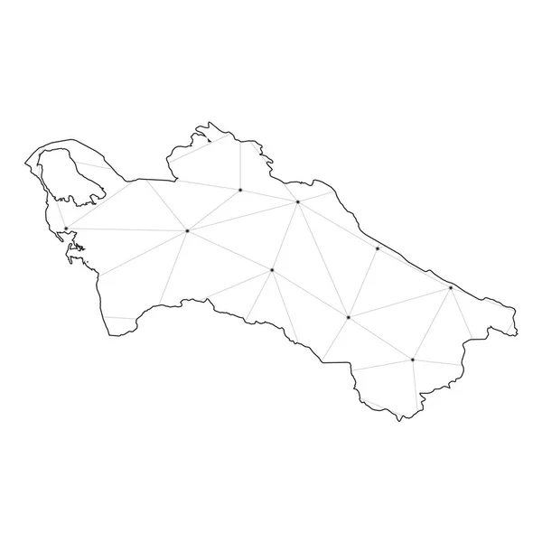 Illustration de la forme du pays du Turkménistan — Image vectorielle