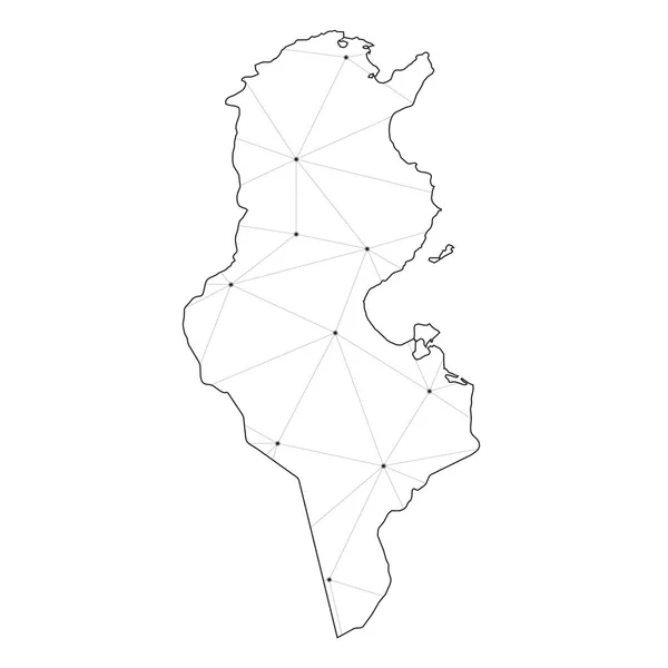 Land vorm illustratie van Tunesië — Stockvector