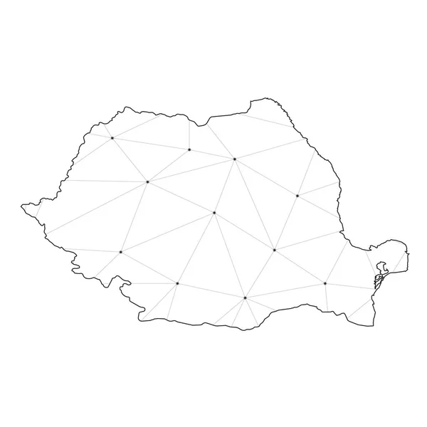 Ország alakjának szemléltetése Románia — Stock Vector