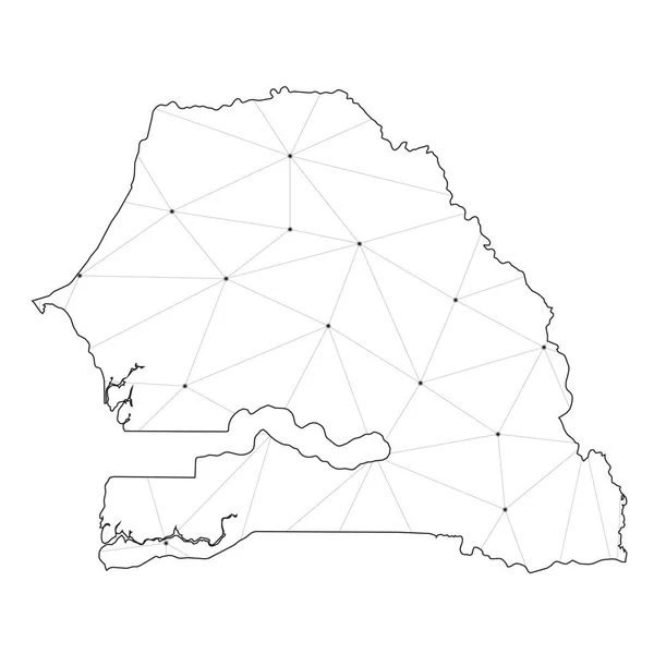 Forma del paese Illustrazione del Senegal — Vettoriale Stock