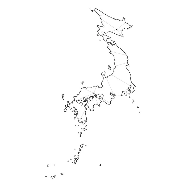 Illustration de la forme du pays du Japon — Image vectorielle