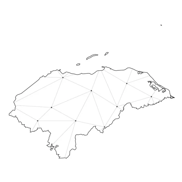 Illustration en forme de pays du Honduras — Image vectorielle