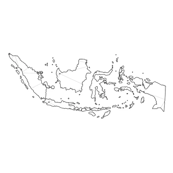 Land Shape illustration av Indonesien — Stock vektor