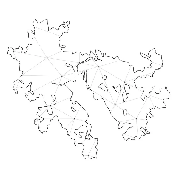Illustration de la forme du pays de Hong Kong — Image vectorielle