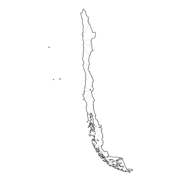 Illustration en forme de pays du Chili — Image vectorielle