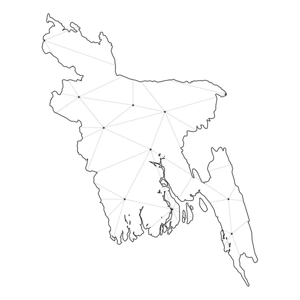 Illustration de la forme du pays du Bangladesh — Image vectorielle