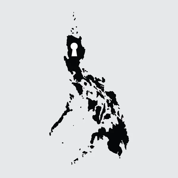 Forma de país ilustrada de Filipinas — Vector de stock