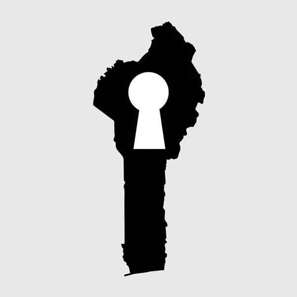 Forme pays illustré du Bénin — Image vectorielle