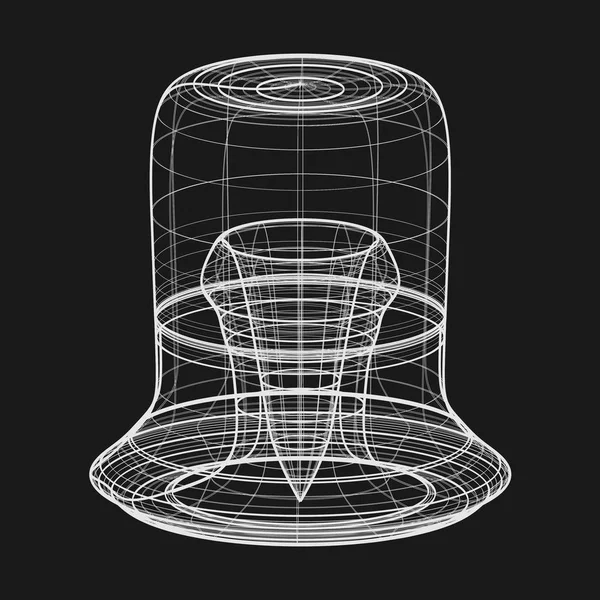 Forma de Wireframe sobre un fondo gris — Vector de stock