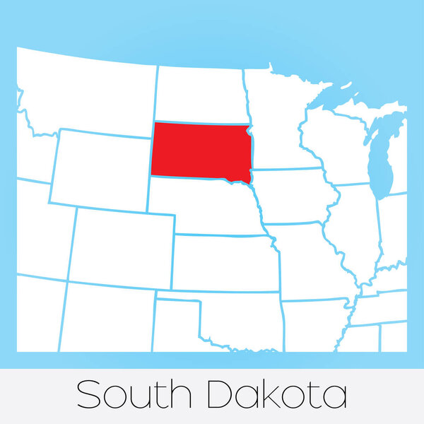 United States of America Illustration with the Selected State of