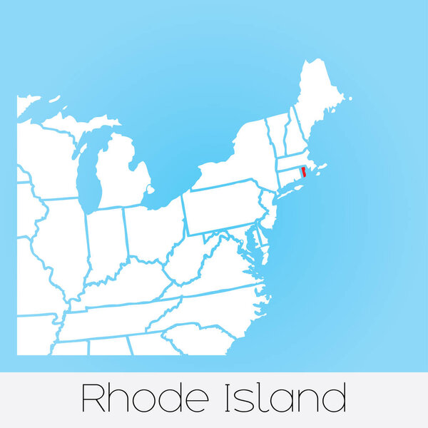 United States of America Illustration with the Selected State of