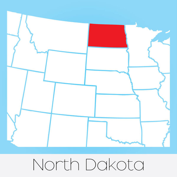 United States of America Illustration with the Selected State of