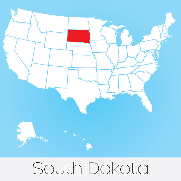 United States of America Illustration with the Selected State of