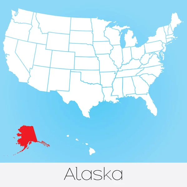 Vereinigte staaten von amerika illustration mit dem ausgewählten staat von — Stockvektor
