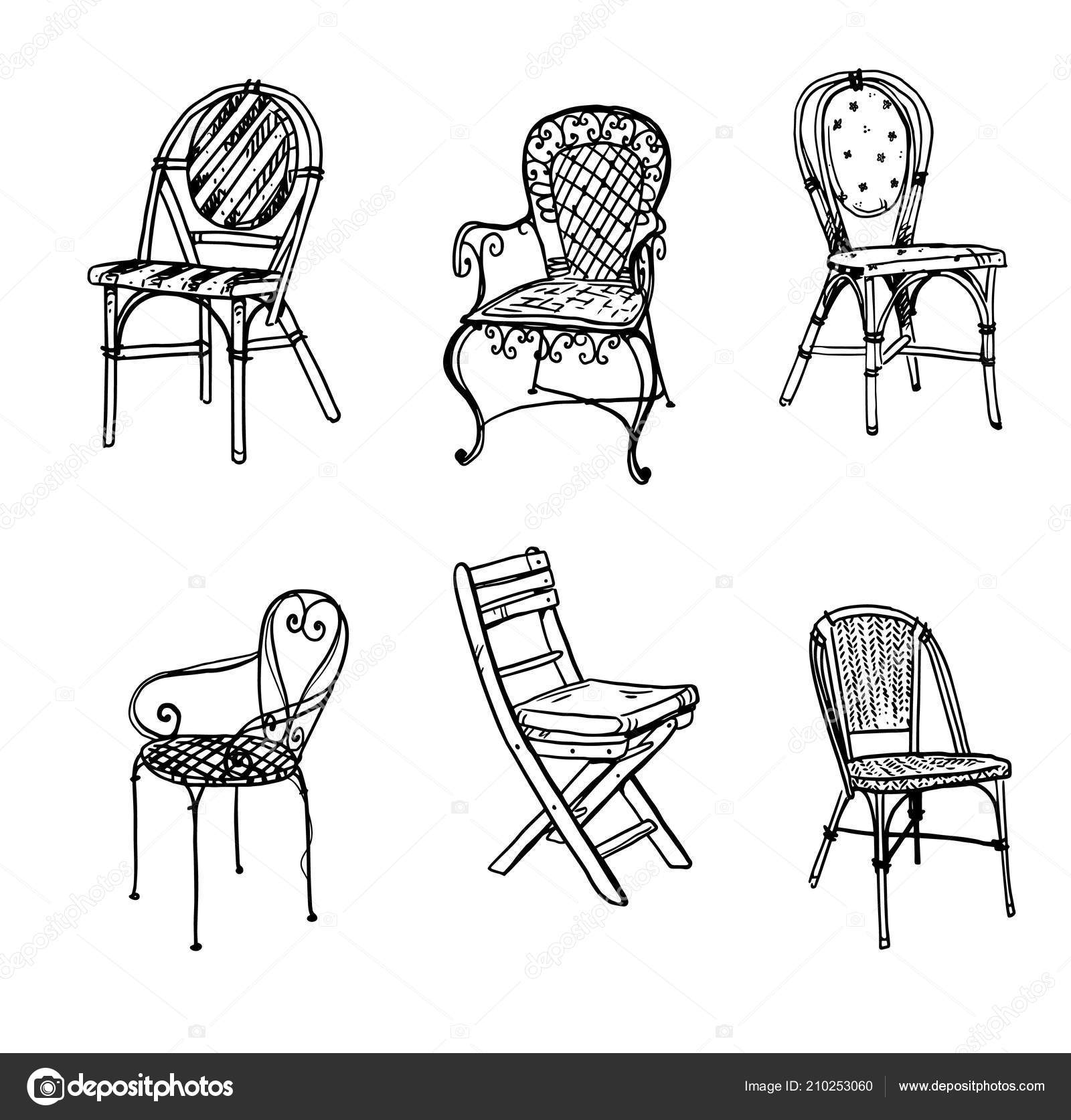 French Pastry Traditional Baked Desserts Black White Vector