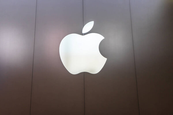 Milton Keynes, Apple Store, Apple UK, December 21,2018.Apple logo, american multinational technology company headquartered in Cupertino, California

