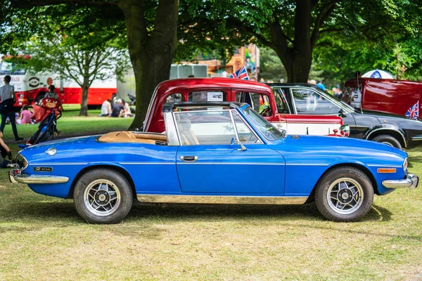 Bedford, Bedfordshire, UK. June 2 2019. Festival of Motoring, fragment of a Vintage Triumph sports car — Stock Photo, Image
