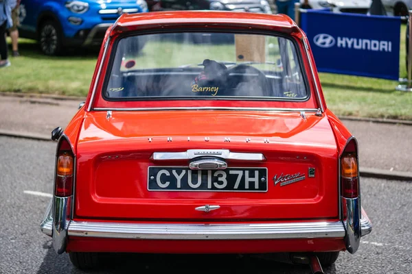 Bedford, Bedfordshire, UK. June 2 2019. Festival of Motoring, fragment of a Vintage Triumph Vitesse car — Stock Photo, Image