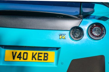 Bedford, Bedfordshire, İngiltere 2 Haziran 2019. Nissan Gtr parçası