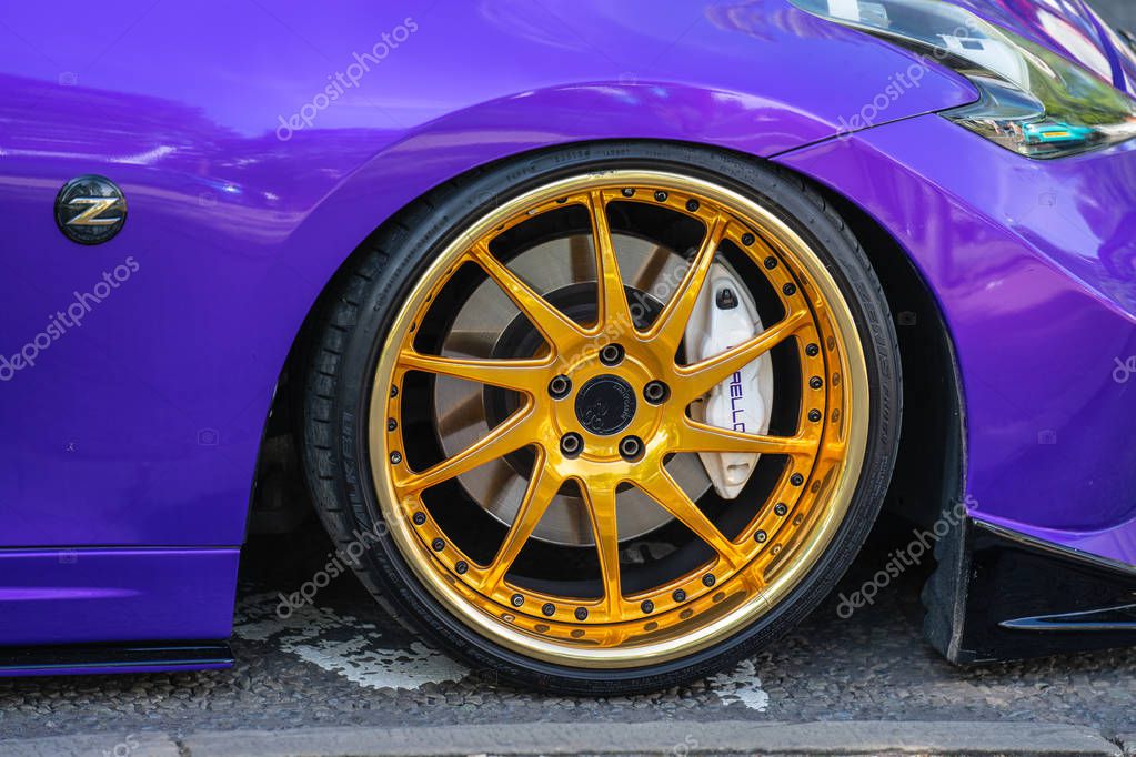 Bedford, Bedfordshire, UK June 2 2019. Fragment of Nissan 350 Z.