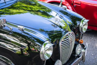 Bedford, Bedfordshire, İngiltere. 2 Haziran 2019.Austin A30 parçası, Austin tarafından Mayıs 1952 ile Eylül 1956 arasında üretilen küçük bir aile otomobili