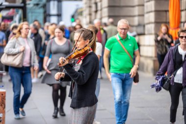 Edinburgh, İskoçya, 8 Ağustos 2019.Edinburgh Festivali Fringe.Street Performer.