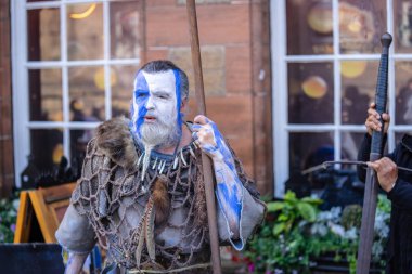 Edinburgh, İskoçya, 8 Ağustos 2019.Edinburgh Festivali Fringe.Street Performer.