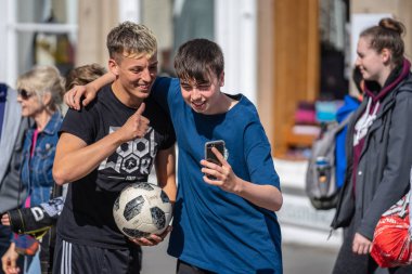 Edinburgh, İskoçya, 8 Ağustos 2019.Edinburgh Festivali Fringe.Street Performer.