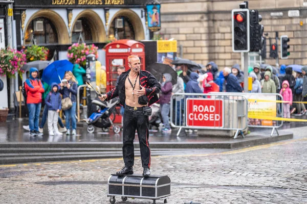 Edinburgh, İskoçya, 8 Ağustos 2019.Edinburgh Festivali Fringe.Street Performer.