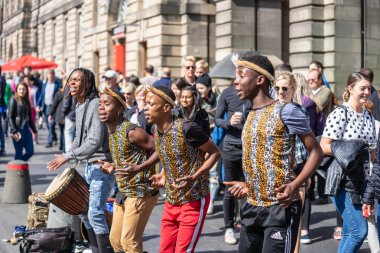 Edinburgh, İskoçya, 8 Ağustos 2019.Edinburgh Festivali Fringe.Street Performers.