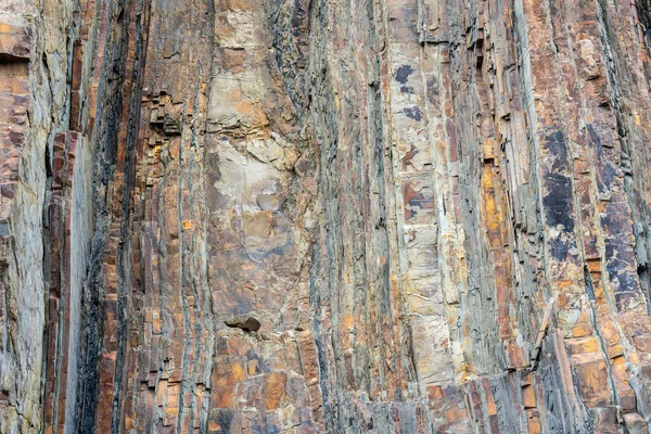 Geologiska bergslager.Närbild abstrakt bild av klippan ansikte — Stockfoto