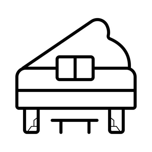 Grand Piano Vector Lijn Pictogram Geïsoleerd Een Witte Achtergrond Grand — Stockfoto