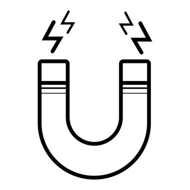 Mıknatıs düz simgesi, vektör illüstrasyonu