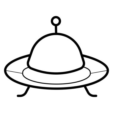 UFO düz simgesi, vektör illüstrasyonu