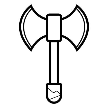 Eski savaş baltası simgesi, vektör çizim