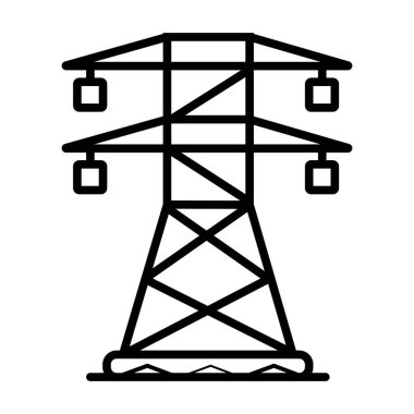 Elektrik Kulesi izole simgesi, vektör çizim