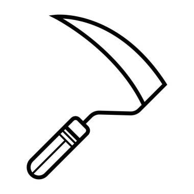 Tırpan düz simgesi, vektör çizim