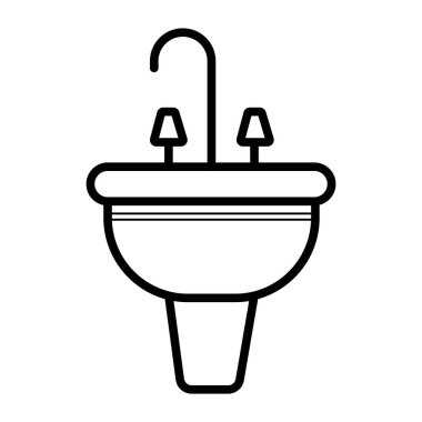 Düz kutsal kişilerin resmi, vektör çizim lavabo