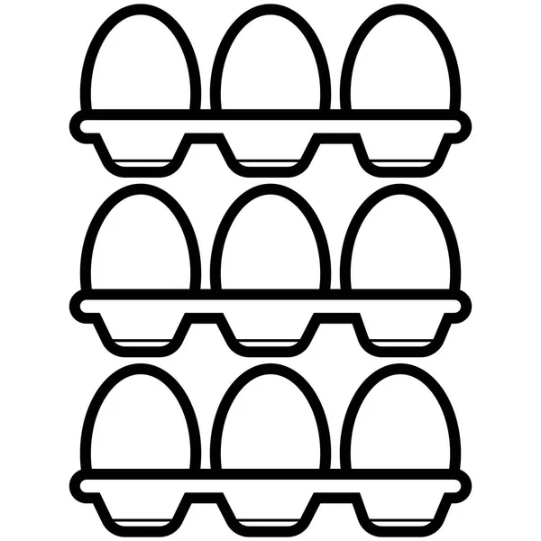 Eieren Plat Icoon Vectorillustratie — Stockvector