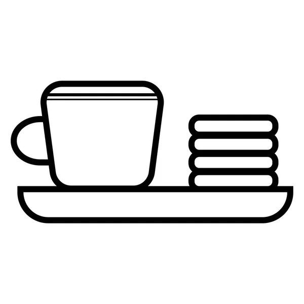 Donut Mignon Tasse Thé Illustration Vectorielle — Image vectorielle