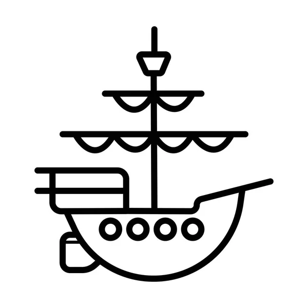 Statek Płaska Ikona Wektor Ilustracja — Wektor stockowy