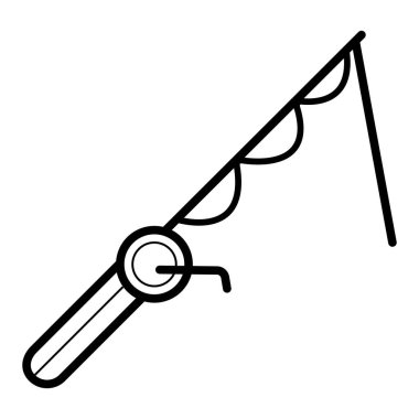 Balıkçılık yassı simgesi, vektör illüstrasyonu