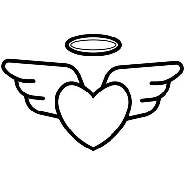 Kalp kanatlar kutsal kişilerin resmi, vektör çizim ile