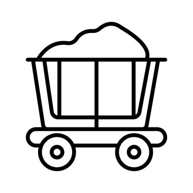 Beyaz arka plan üzerinde vektör illüstrasyon izole madenci arabaları vektör simgesi